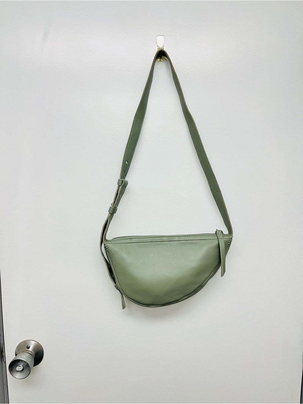 The Sak Tess Sling - Sage Green Leather Crossbody